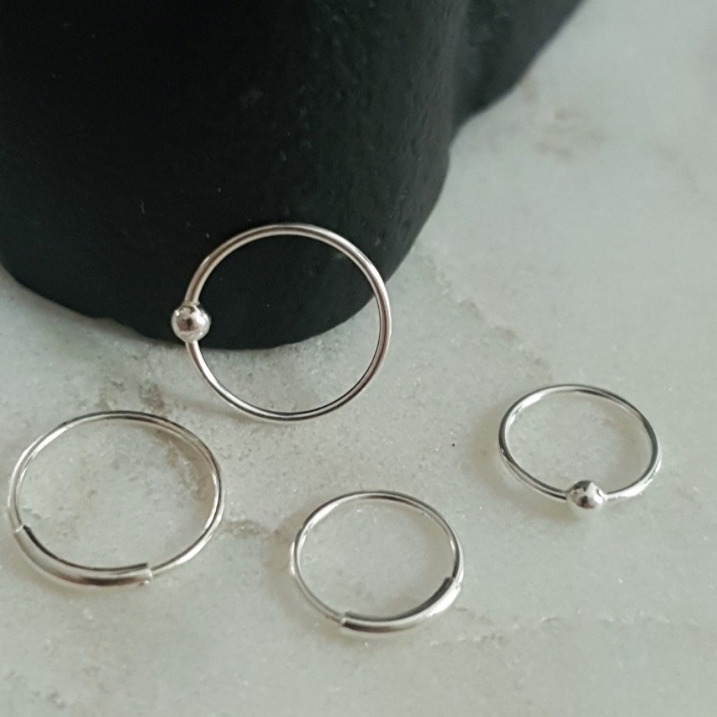 4 Nose Ring Hoops
